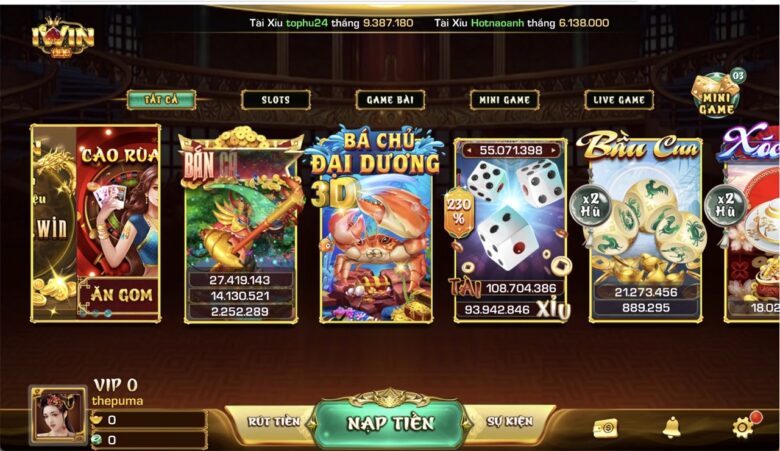Giao diện đẹp với đa dạng game tại IWIN CLUB