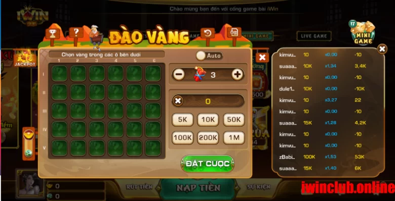 Chia sẻ mẹo chơi đào vàng Iwin dễ nổ hũ